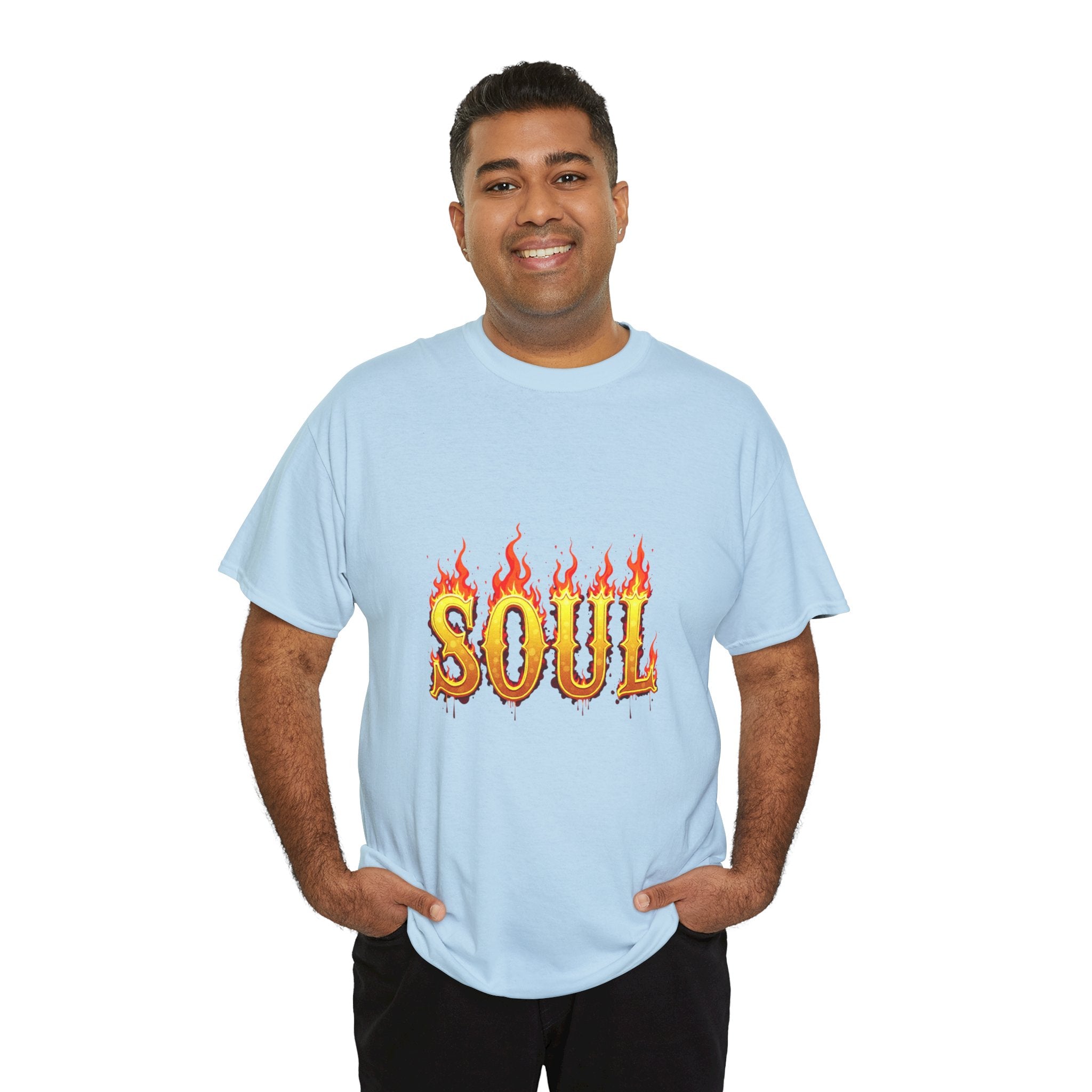 Soul Fire Unisex Heavy Cotton Tee, Graphic Tee, Casual Wear, Streetwear, Gift for Friends, Music Lovers, Summer Style