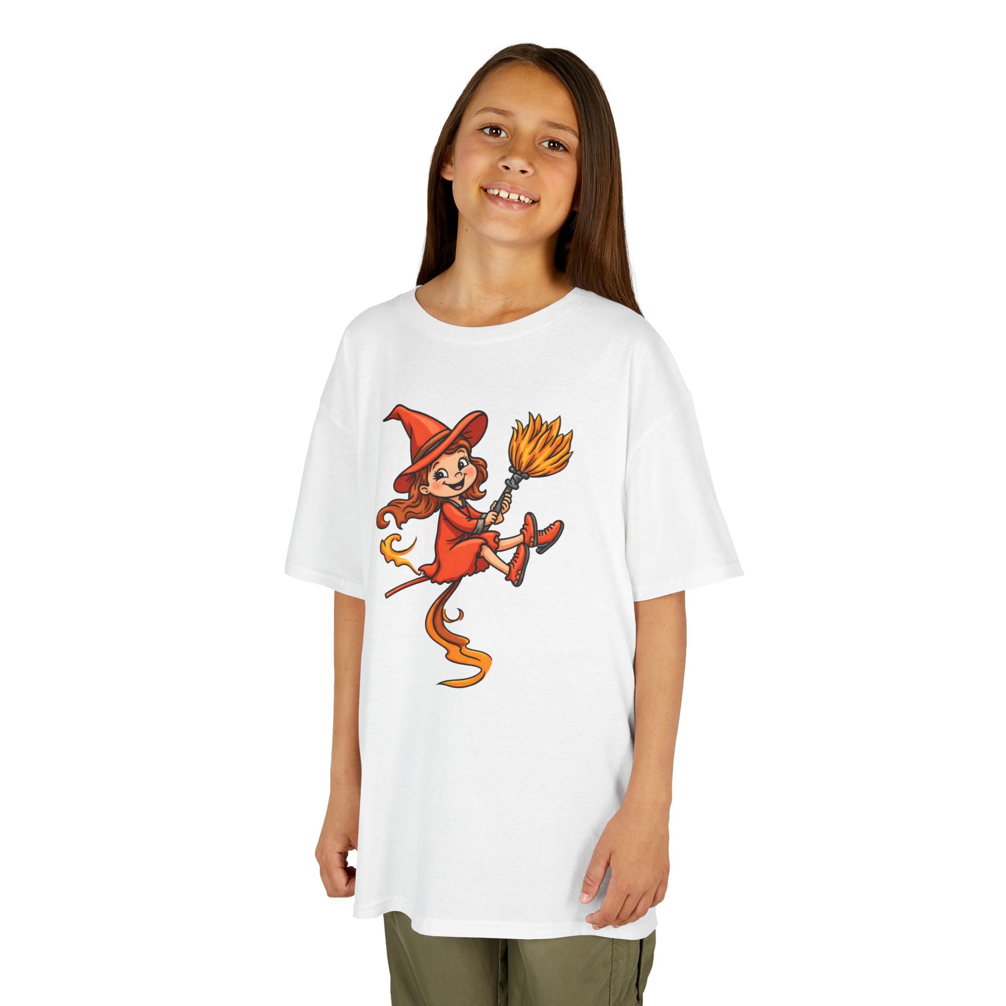 Cute Witch Kids Tee, Halloween T-Shirt for Kids, Fun Witch Design, Creative Gift for Children, Spooky Season Apparel