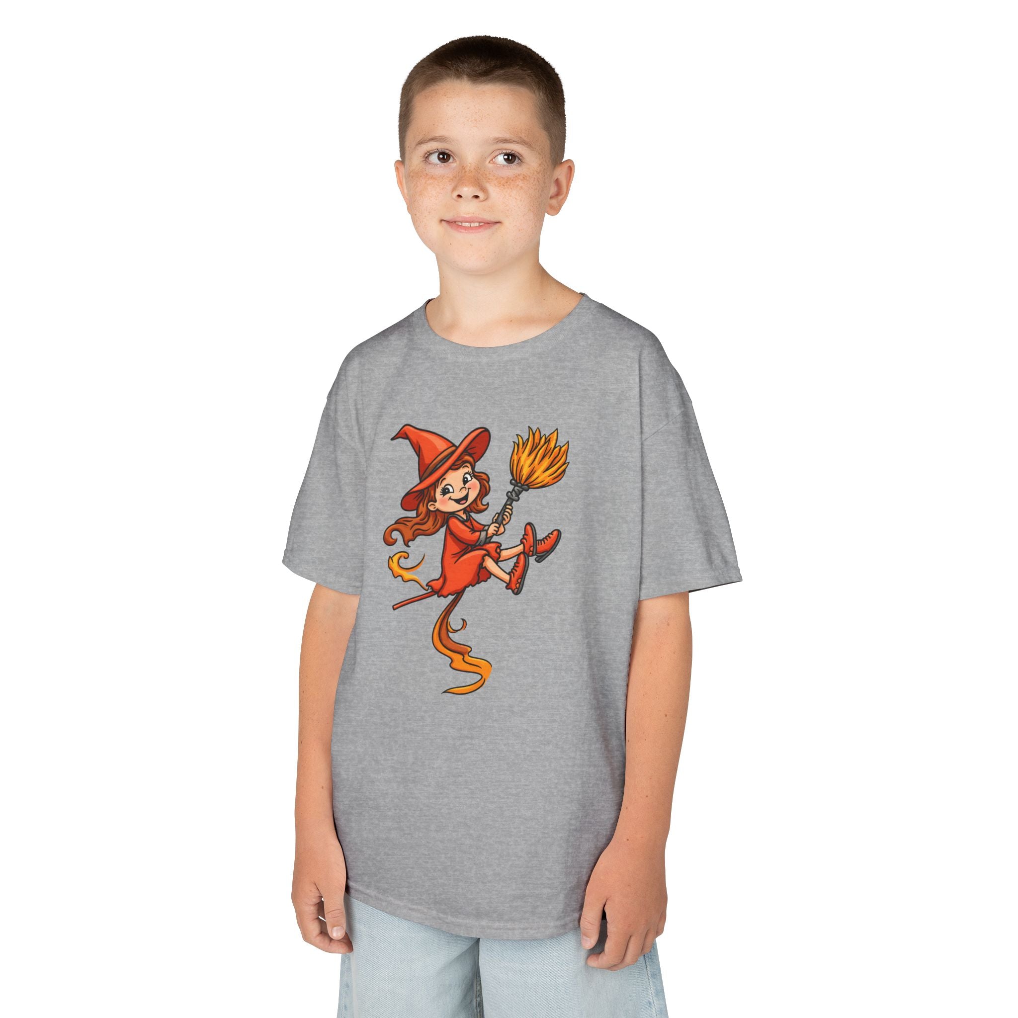 Cute Witch Kids Tee, Halloween T-Shirt for Kids, Fun Witch Design, Creative Gift for Children, Spooky Season Apparel