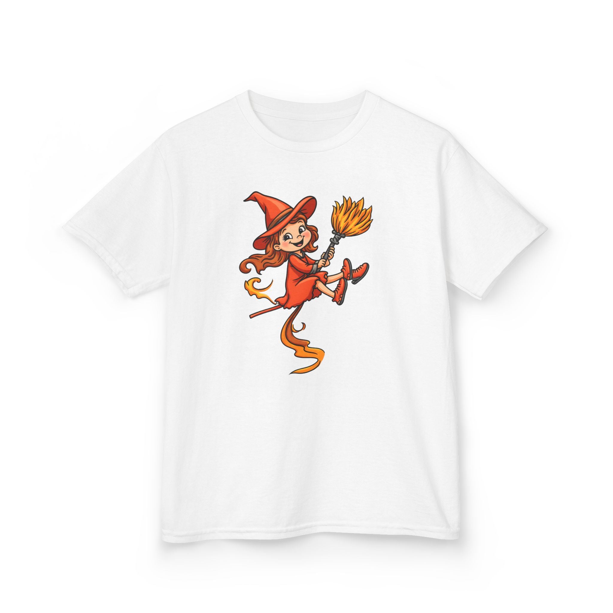 Cute Witch Kids Tee, Halloween T-Shirt for Kids, Fun Witch Design, Creative Gift for Children, Spooky Season Apparel
