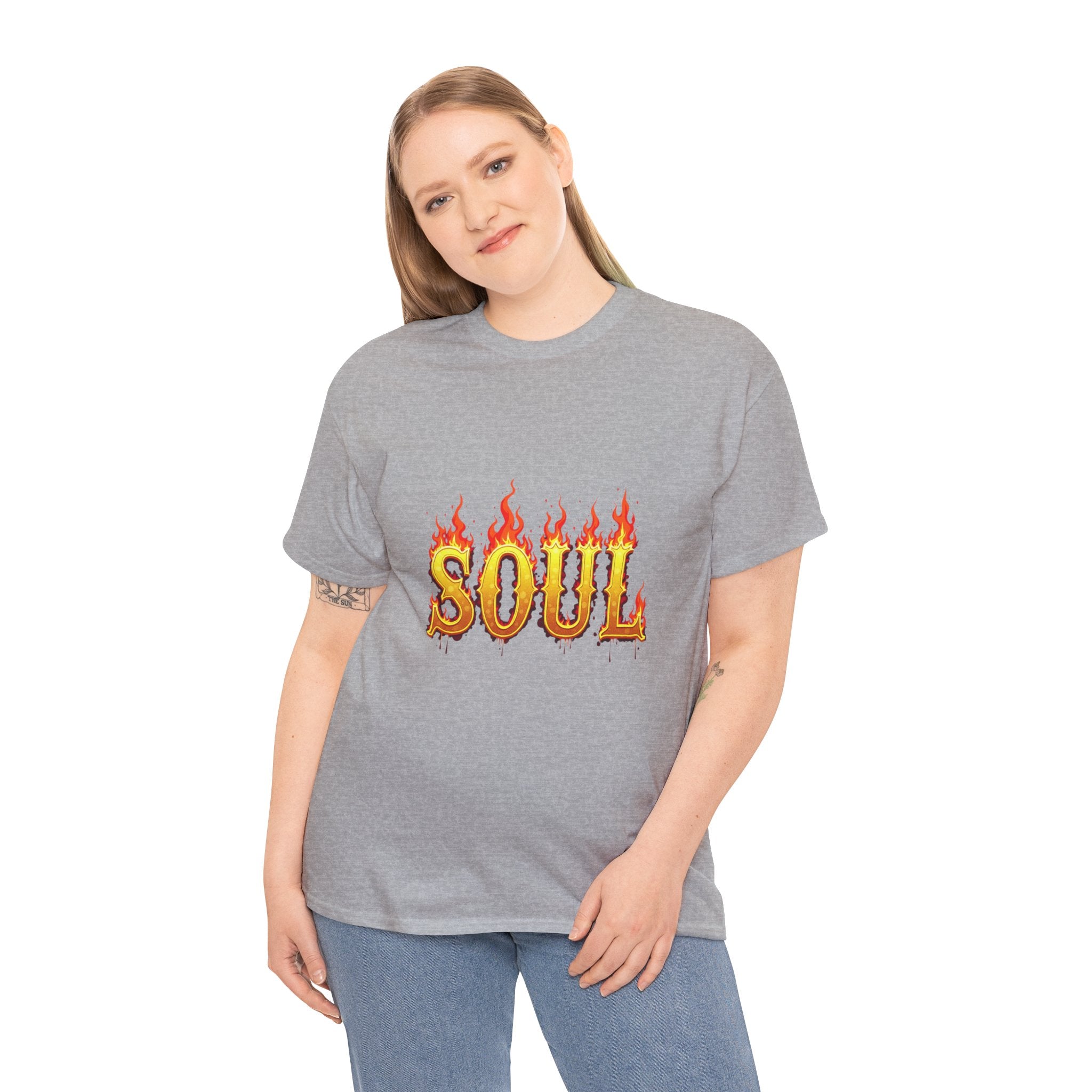 Soul Fire Unisex Heavy Cotton Tee, Graphic Tee, Casual Wear, Streetwear, Gift for Friends, Music Lovers, Summer Style