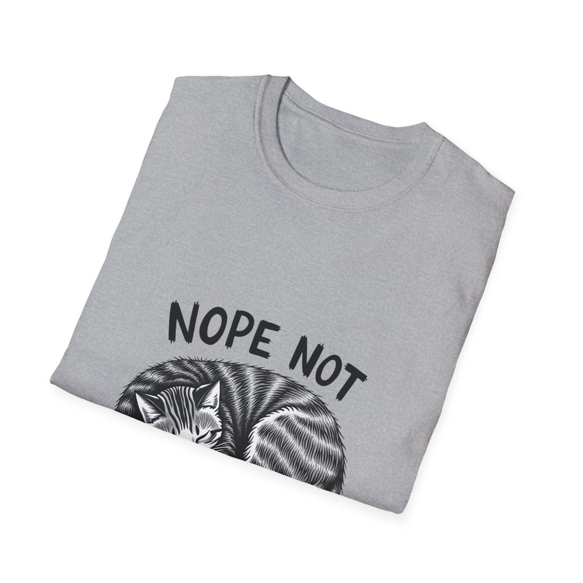 Cozy Cat Lover T-Shirt with 'Nope Not Today' Design, Funny Pet Owner Gift, Unisex Tee, Cat Enthusiast Apparel, Casual Wear