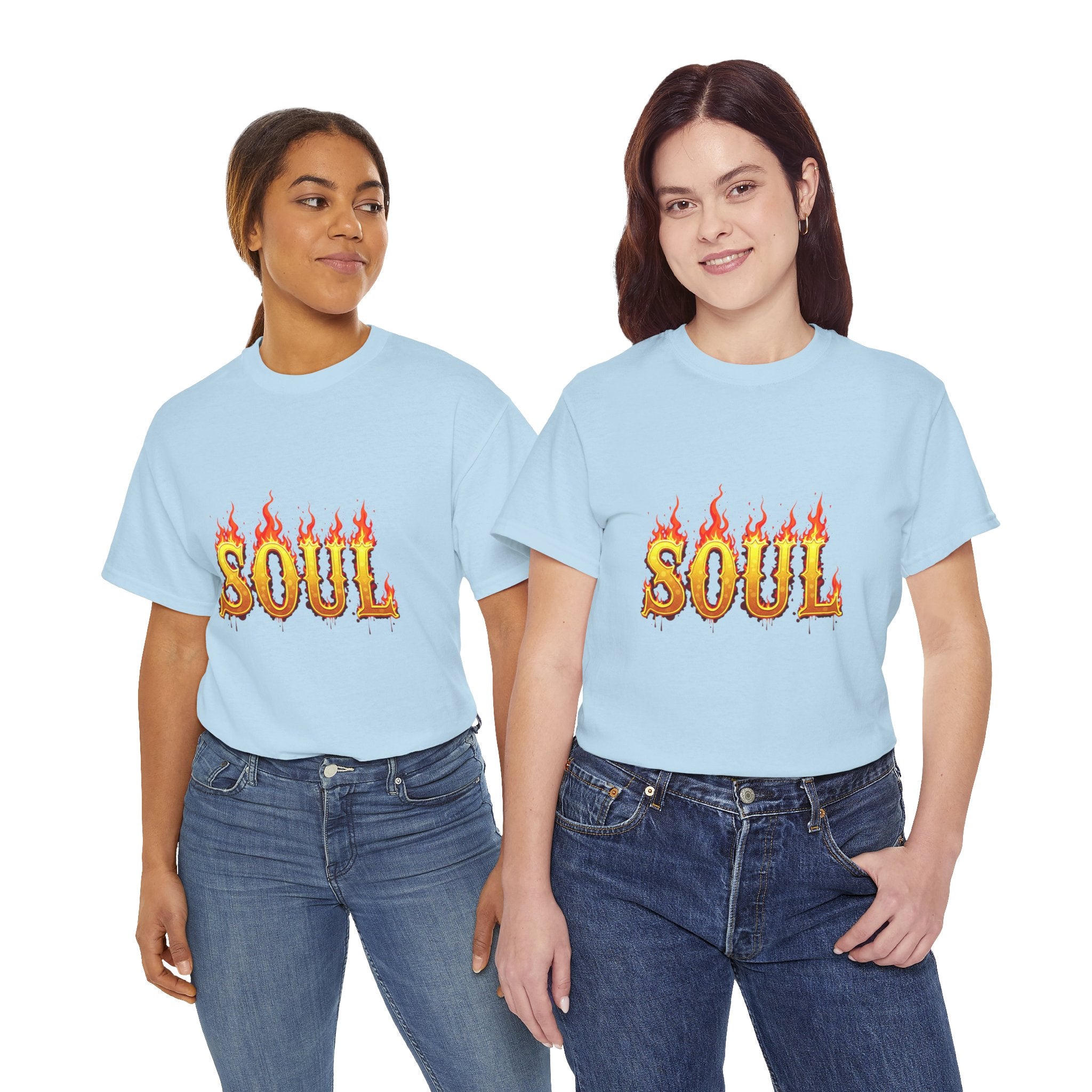 Soul Fire Unisex Heavy Cotton Tee, Graphic Tee, Casual Wear, Streetwear, Gift for Friends, Music Lovers, Summer Style