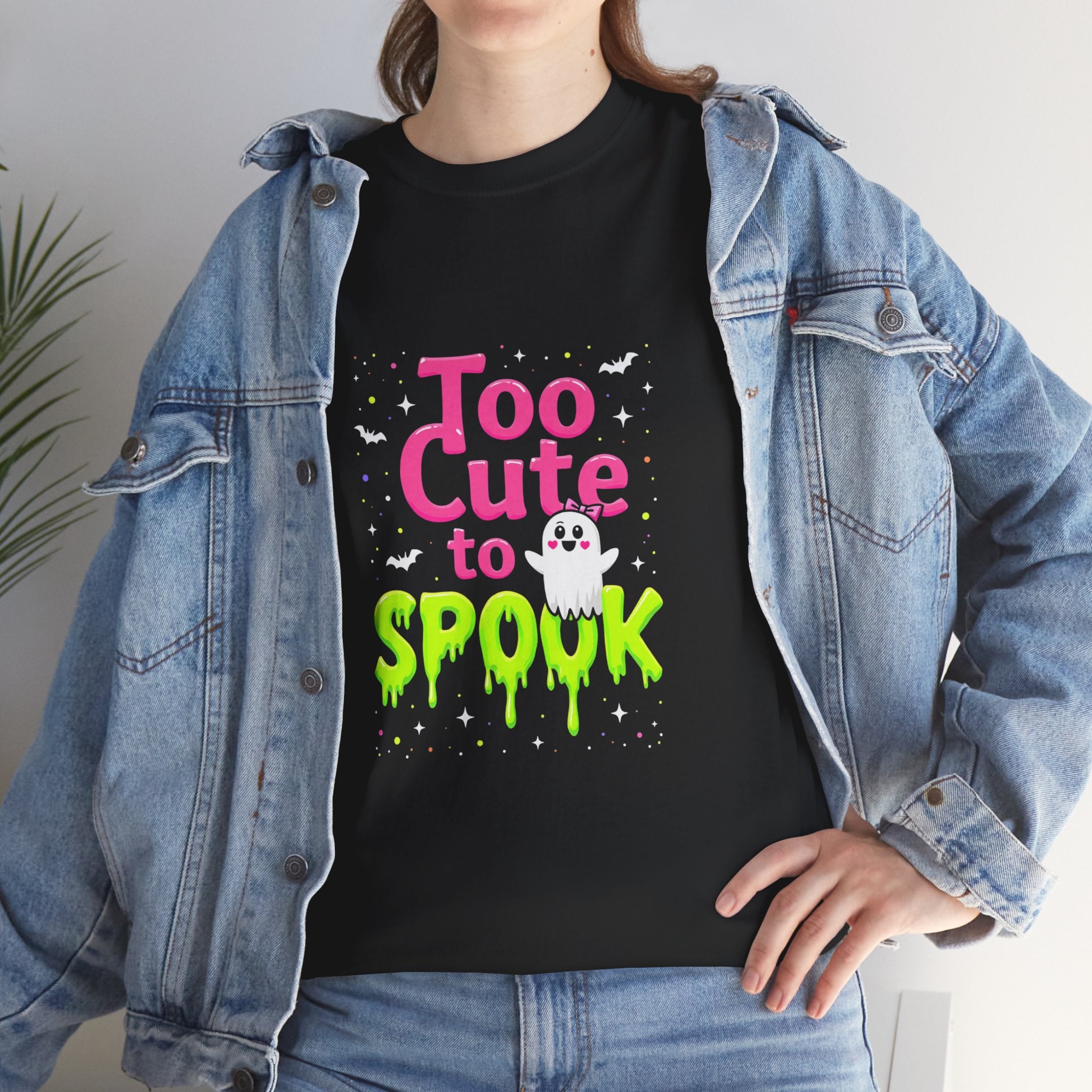 Too Cute to Spook Halloween Tee, Unisex Heavy Cotton Shirt, Spooky Apparel, Cute Ghost T-Shirt, Halloween Costume Top, Fun Halloween Gift