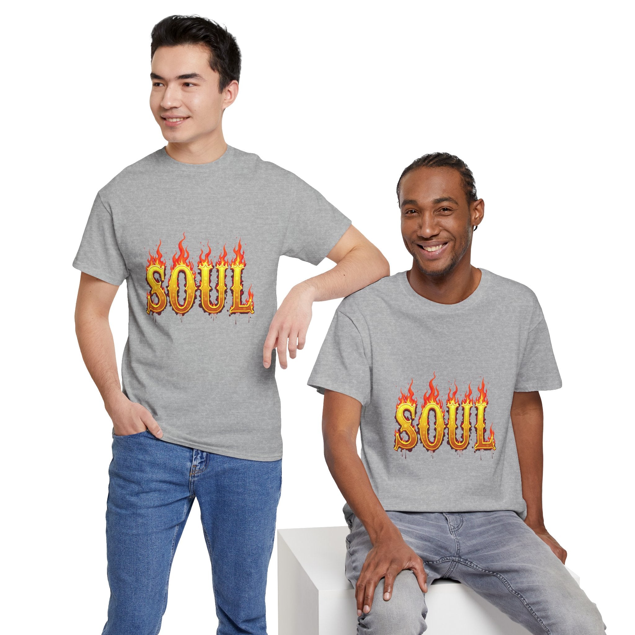 Soul Fire Unisex Heavy Cotton Tee, Graphic Tee, Casual Wear, Streetwear, Gift for Friends, Music Lovers, Summer Style