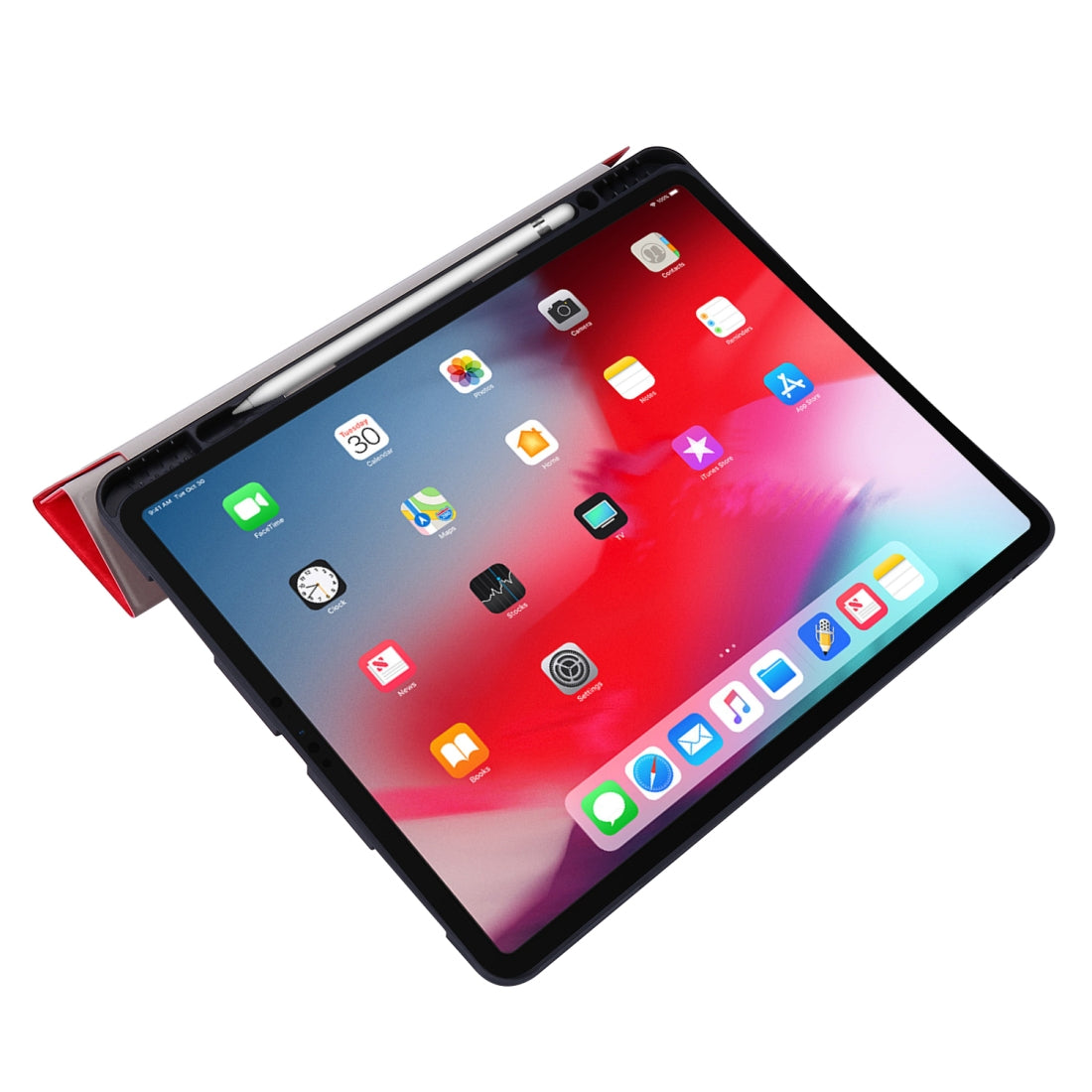 iPad Air 13 2025 / 2024 Case Marble Style Cloth Texture - Red