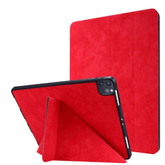 iPad Air 13 2025 / 2024 Case Marble Style Cloth Texture - Red