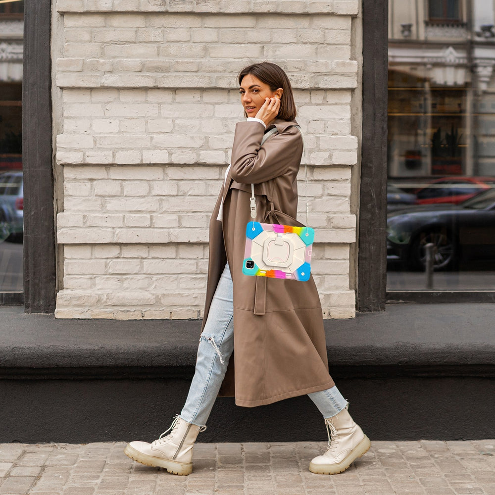 iPad Air 5 2022 / iPad Air 4 2020 Case With Pen Slot & Strap - Colorful