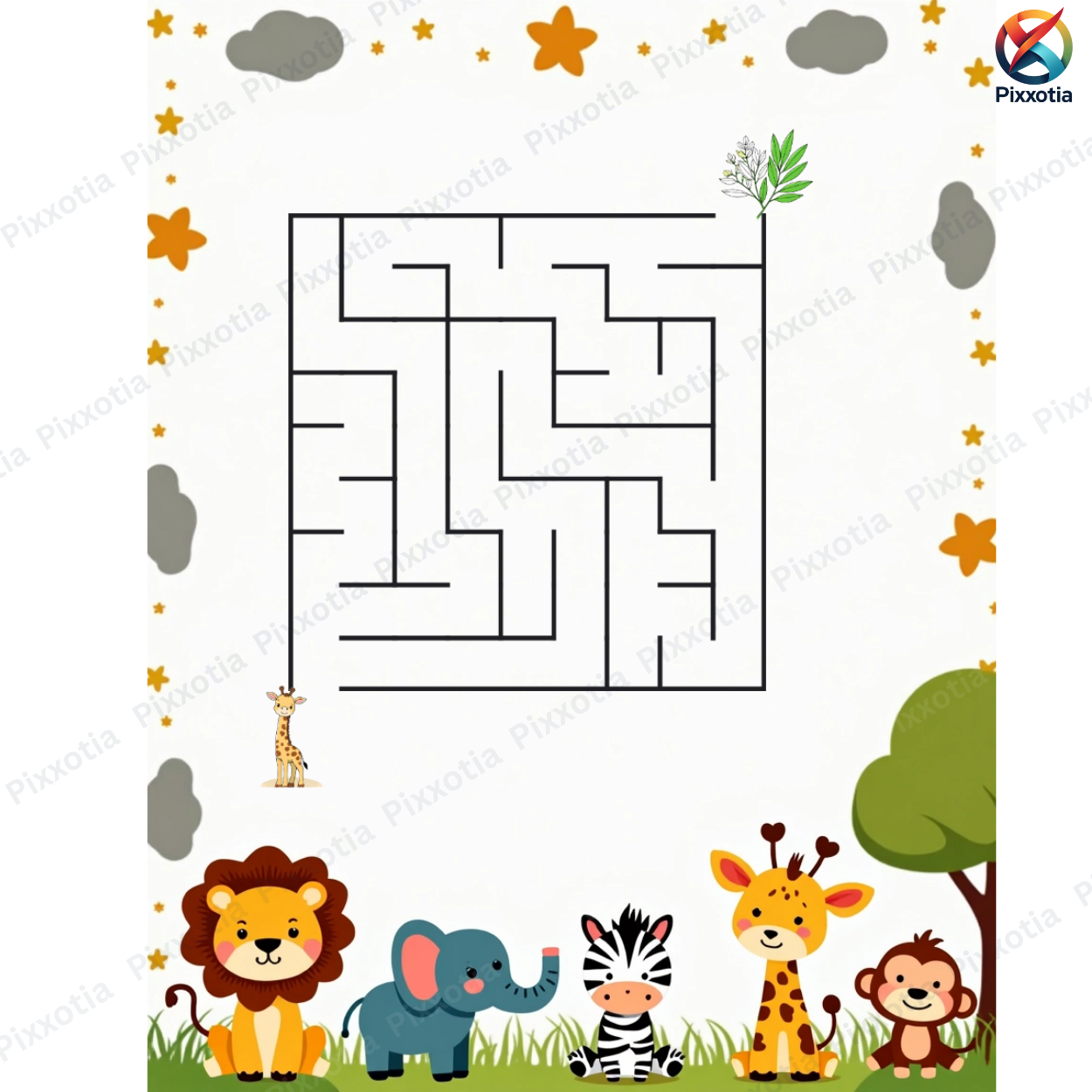 Maze Book (PDF) 50 Pages Including Solution Printable Book Easy Level - 1