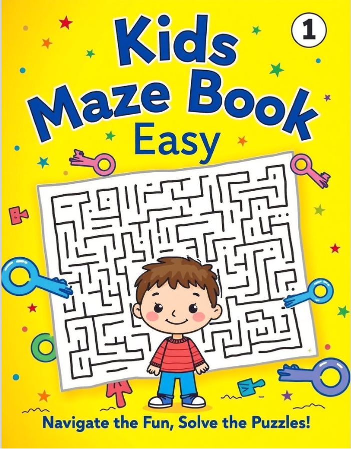 Maze Book (PDF) 50 Pages Including Solution Printable Book Easy Level - 1