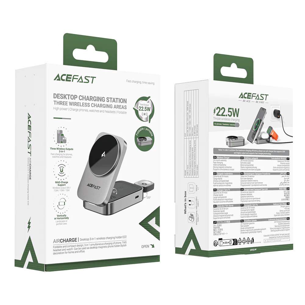 Acefast 22.5W 3-in-1 MagSafe Wireless Charger - The Ultimate Travel Companion