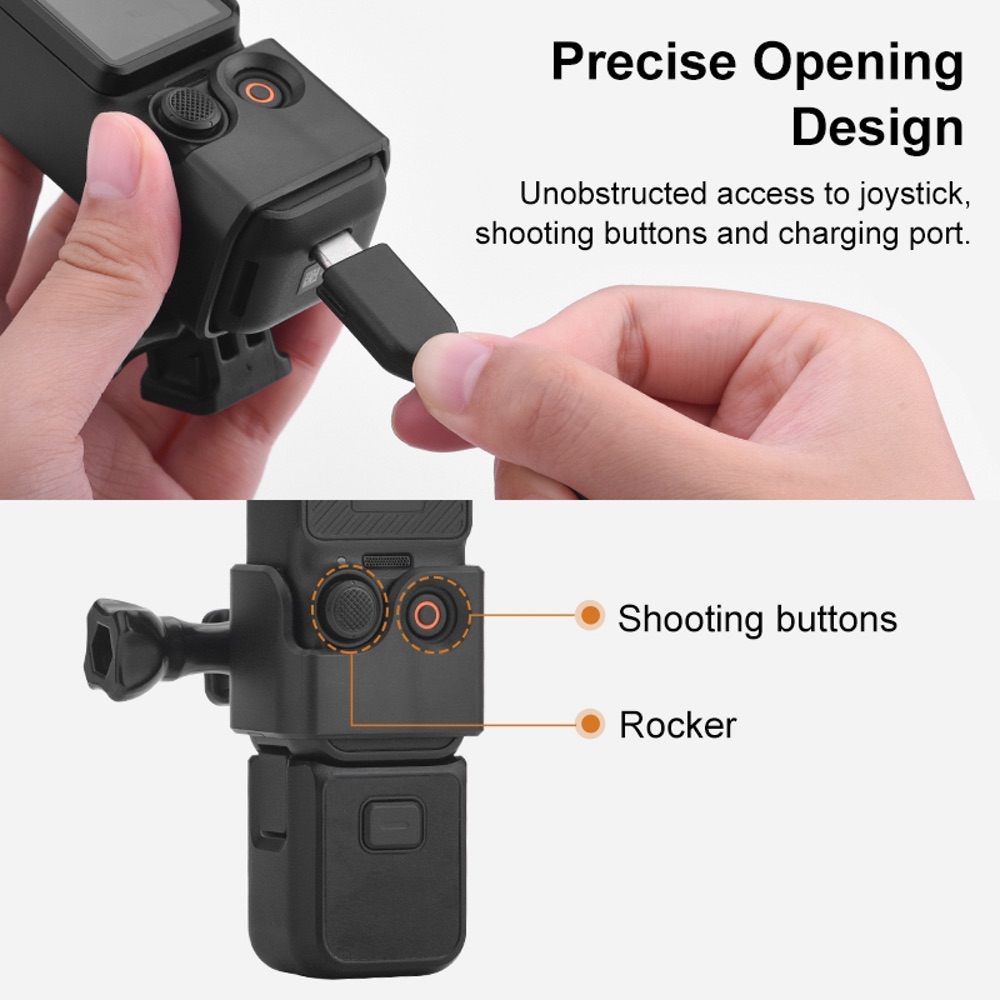 Adapter Frame Expansion Bracket with 1/4 inch Hole For DJI OSMO Pocket 3 - Black