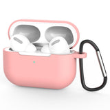 AirPods Pro Case Silicone with Lanyard Hole & Carabiner Pink
