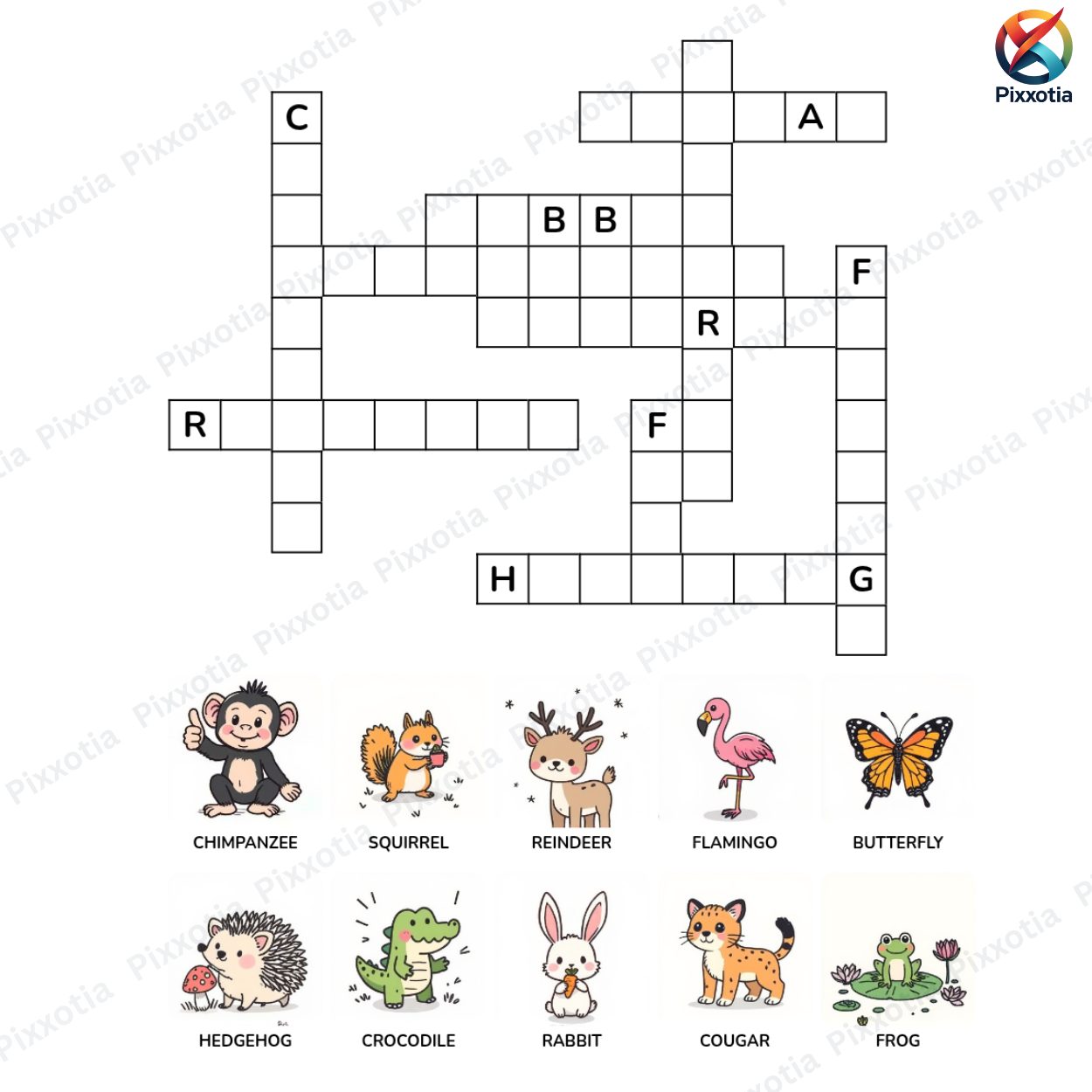 Animal Crossword Puzzle PDF | Fun Learning Activity | Printable with Solutions