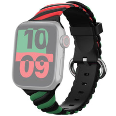 Three-Tone Twist Band for Apple Watch 41mm / 40mm / 38mm - Red Black Green