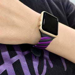 Two-Tone Twist Band for Apple Watch 41mm / 40mm / 38mm - Purple Black