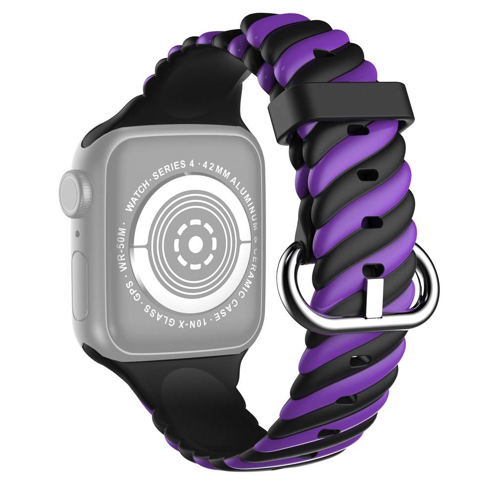 Two-Tone Twist Band for Apple Watch 41mm / 40mm / 38mm - Purple Black