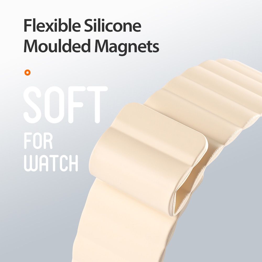 Apple Watch 49mm Band Silicone Magnetic Chain Series Dux Ducis - Beige