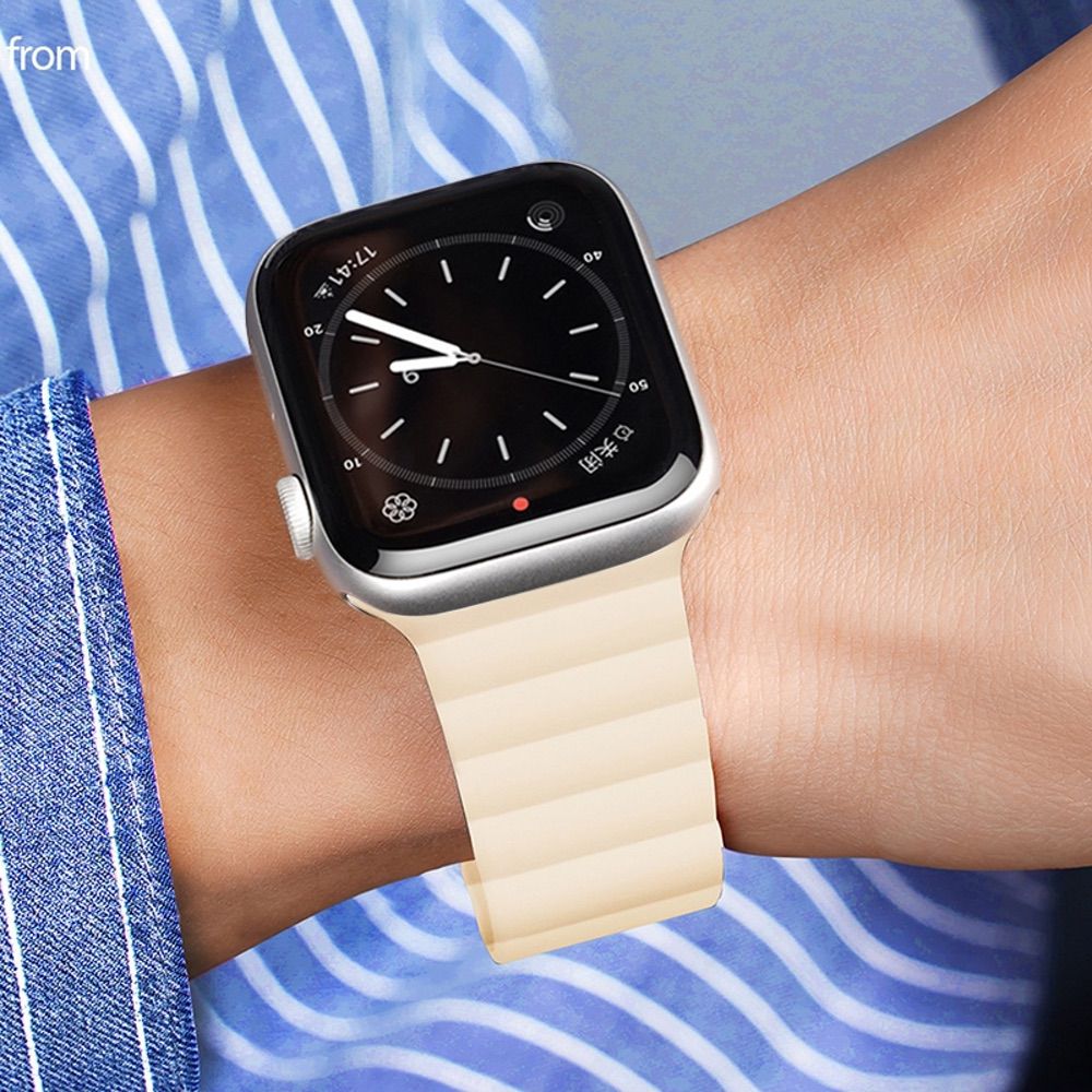 Apple Watch 49mm Band Silicone Magnetic Chain Series Dux Ducis - Beige