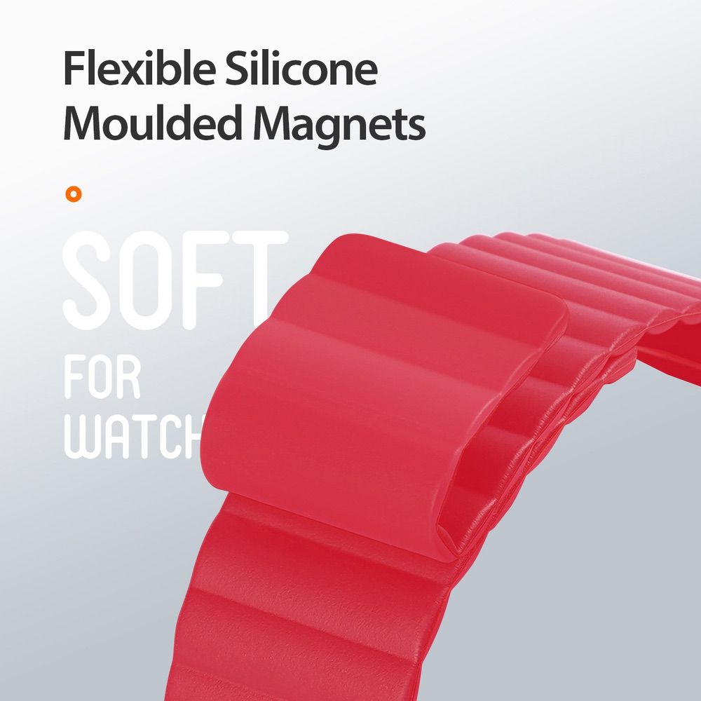 Apple Watch 49mm Band Silicone Magnetic Chain Series Dux Ducis - Red