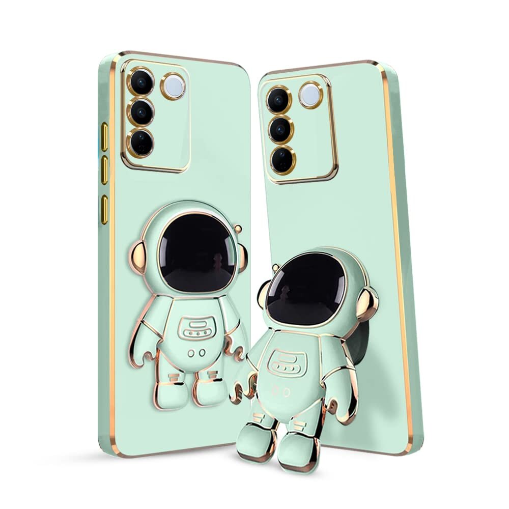 Vivo V27 Case Astronaut Holder With Lanyard - Mint Green