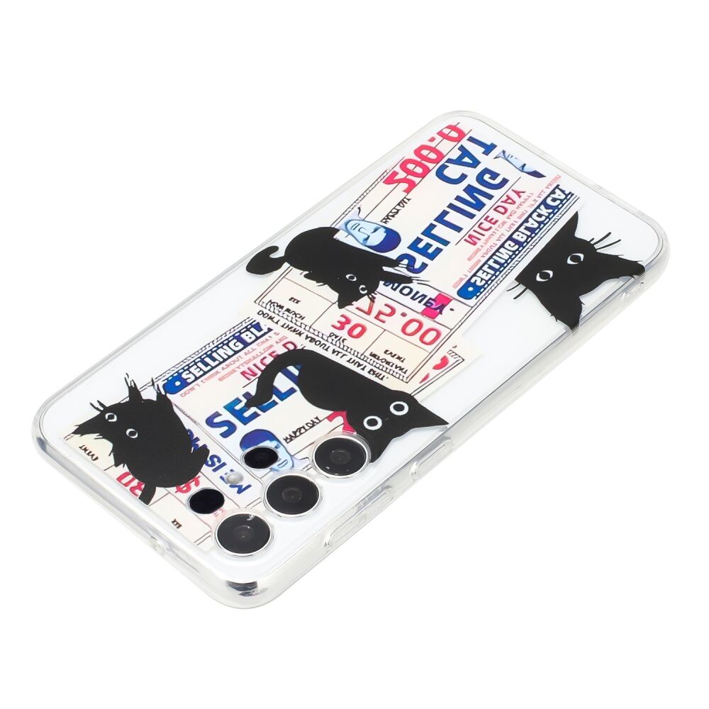 Samsung Galaxy S24 Ultra Case Cat Pattern TPU - Black