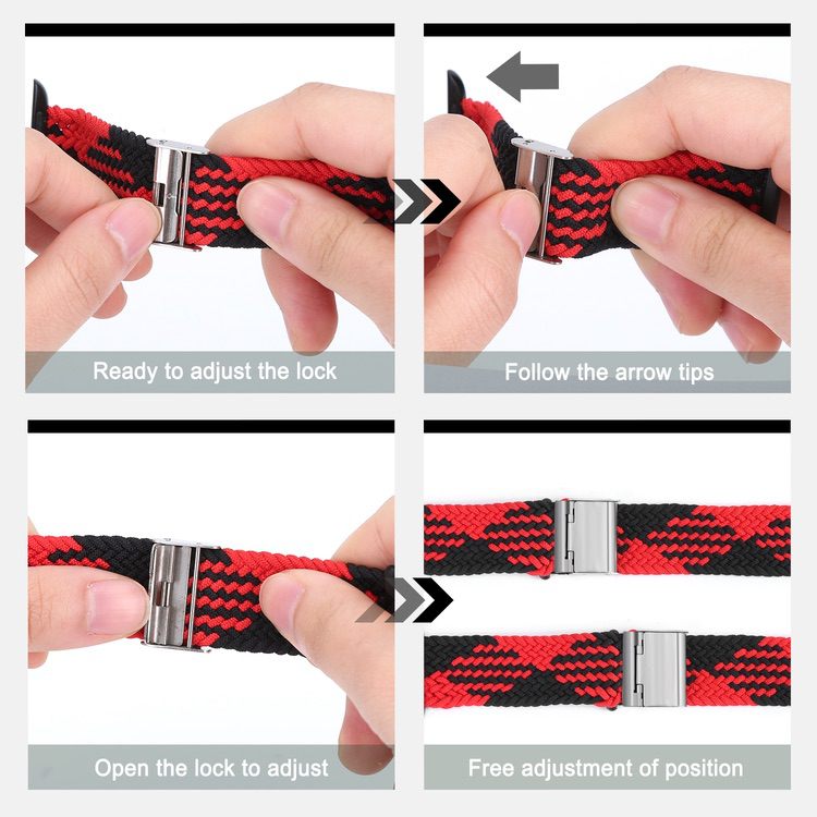 Braided Band for Apple Watch 41mm / 40mm / 38mm - Red Black