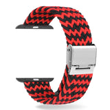 Braided Band for Apple Watch 41mm / 40mm / 38mm - Black Red Horizontal