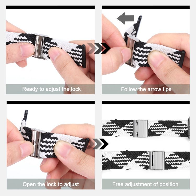 Braided Band for Apple Watch 41mm / 40mm / 38mm - Black White