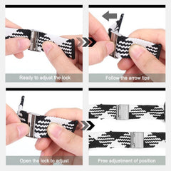 Braided Band for Apple Watch 41mm / 40mm / 38mm - Black White