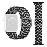 Braided Band for Apple Watch 41mm / 40mm / 38mm - Wave Pattern Black and White