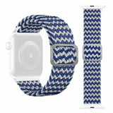 Braided Band for Apple Watch 41mm / 40mm / 38mm - Wave Pattern Blue and White
