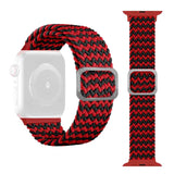 Braided Band for Apple Watch 41mm / 40mm / 38mm - Wave Pattern Red and Black