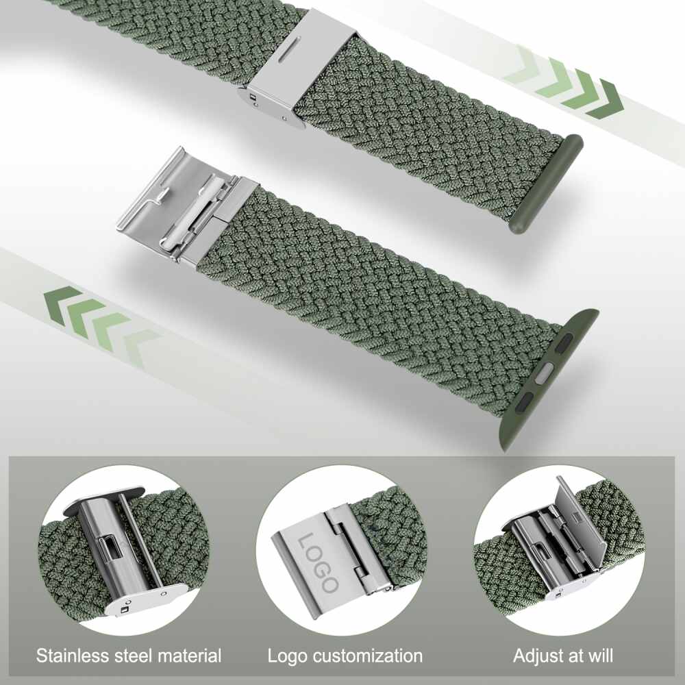 Braided Band for Apple Watch 49mm / 45mm / 44mm / 42mm - Olive Green