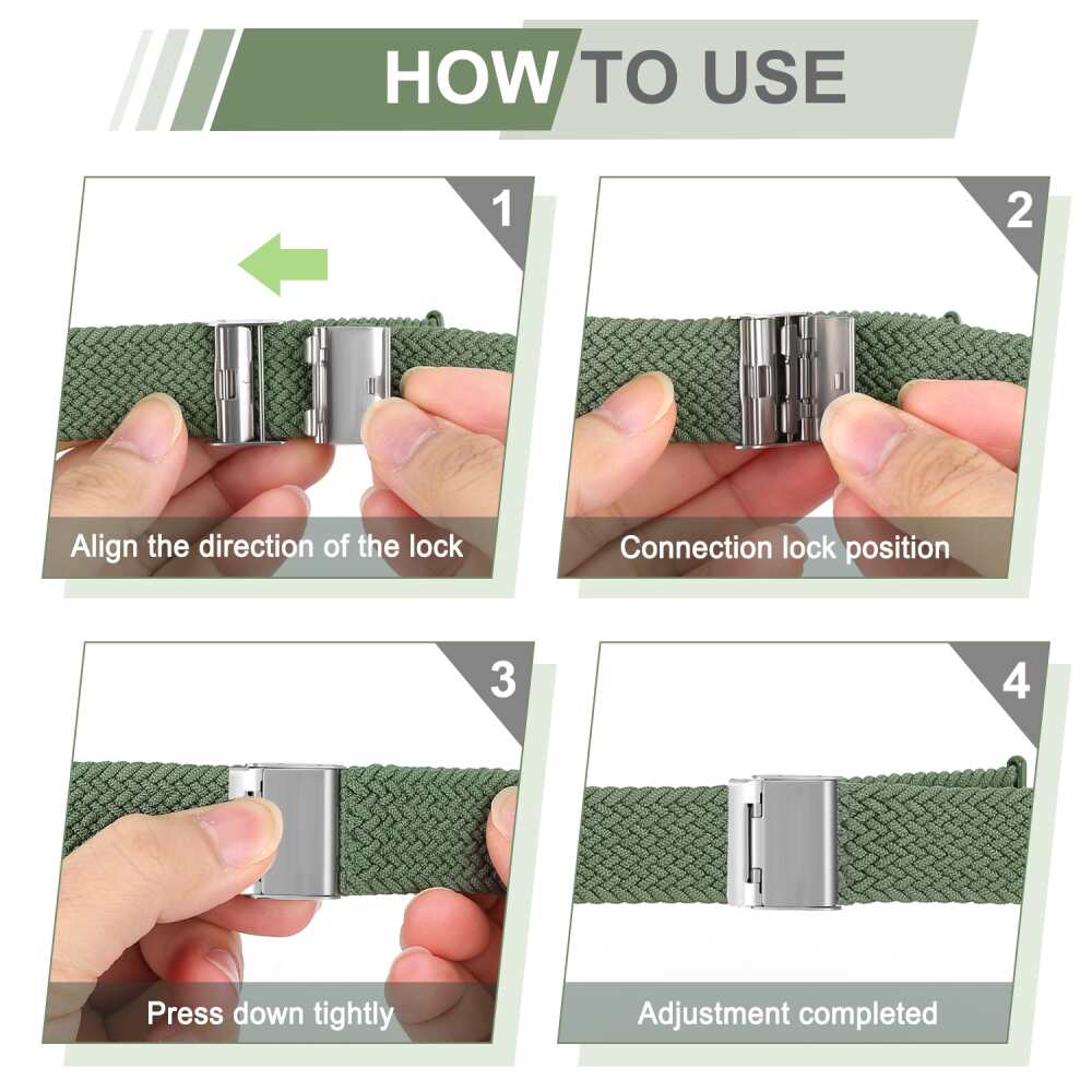 Braided Band for Apple Watch 49mm / 45mm / 44mm / 42mm - Olive Green