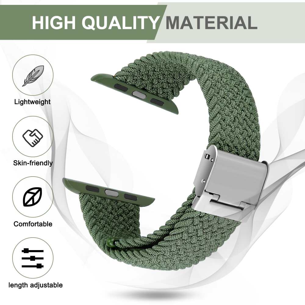 Braided Band for Apple Watch 49mm / 45mm / 44mm / 42mm - Olive Green