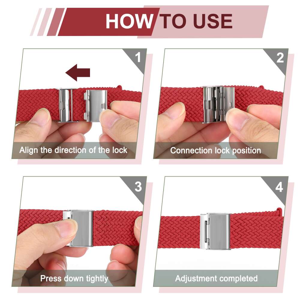 Apple Watch Band 49mm / 45mm / 44mm / 42mm With woven Braided - Red