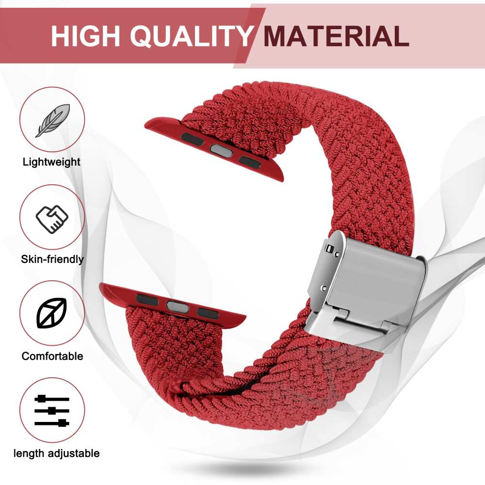 Apple Watch Band 49mm / 45mm / 44mm / 42mm With woven Braided - Red