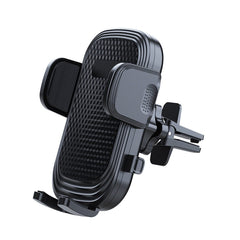 Car Phone Holder Air Vent Mount Coaxial Knob Secure Grip - Black