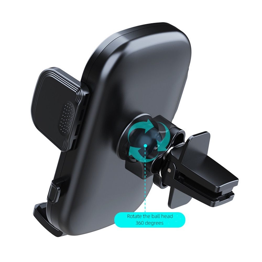 Car Phone Holder Air Vent Mount Coaxial Knob Secure Grip - Black