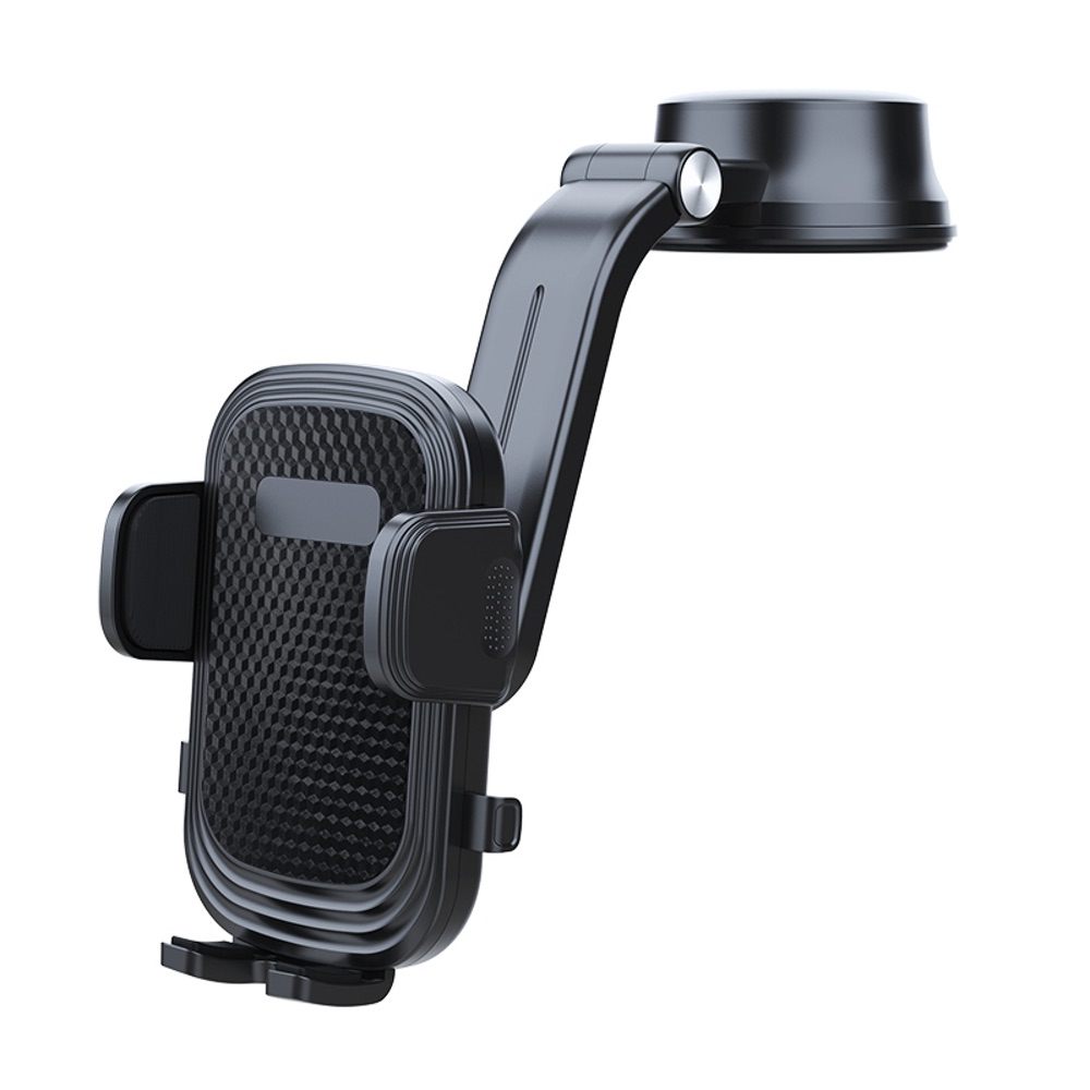 Car Phone Holder Dashboard Sucker Mount with Retractable Clamp Arm