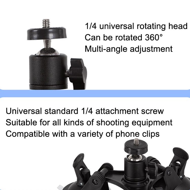 Car Video Shooting Camera, Phone Holder Suction Cup+PTZ+Phone Clip