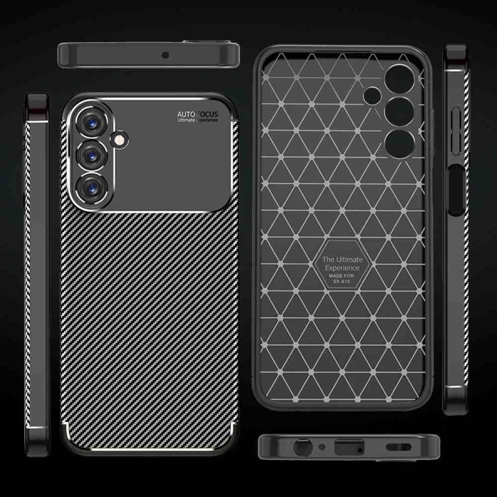 Samsung Galaxy A15 Case Carbon Fiber Texture TPU - Black