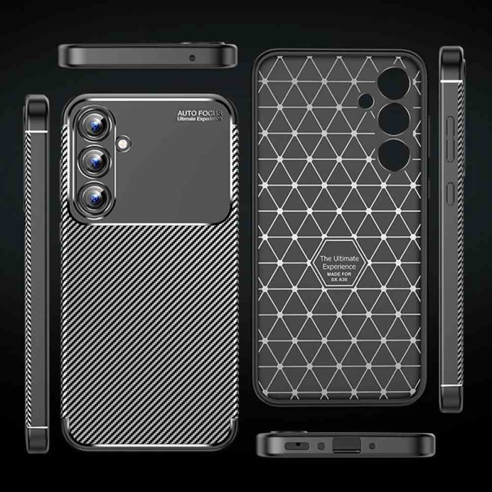 Samsung Galaxy A35 Case Carbon Fiber Texture TPU - Black