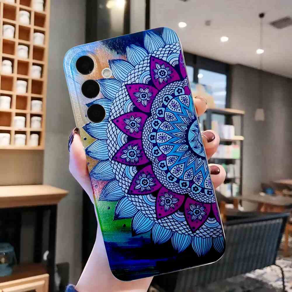 Samsung Galaxy A25 Case Colored Drawing - Half-flower