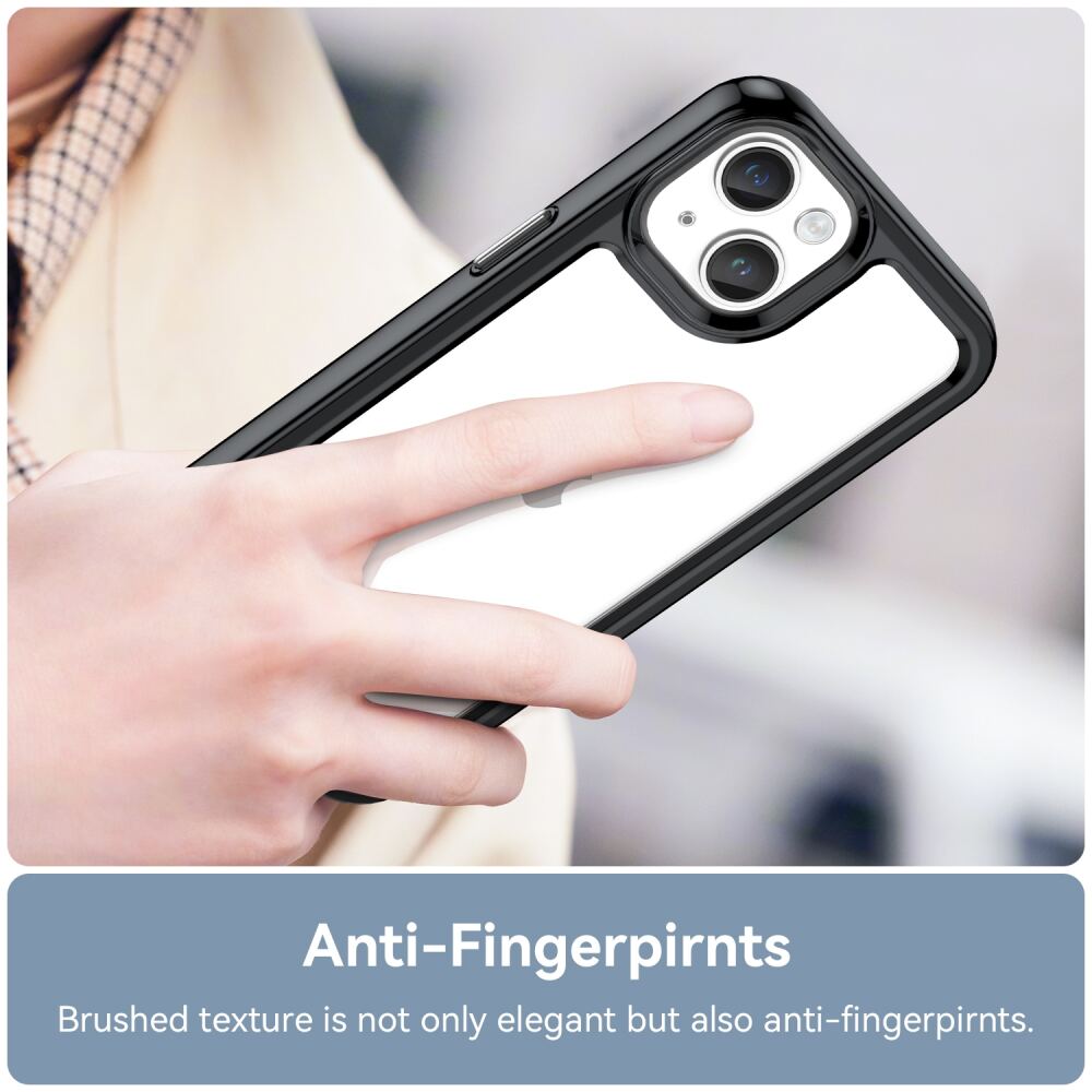 iPhone 15 Case Colorful Series Acrylic + TPU - Black