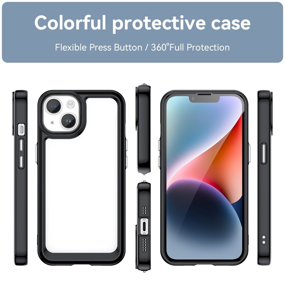 iPhone 15 Plus Case Colorful Series Acrylic + TPU - Black