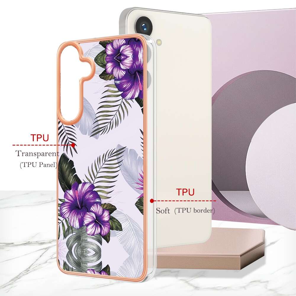 Samsung Galaxy S24 Plus 5G Case Electroplating IMD - Purple Flower