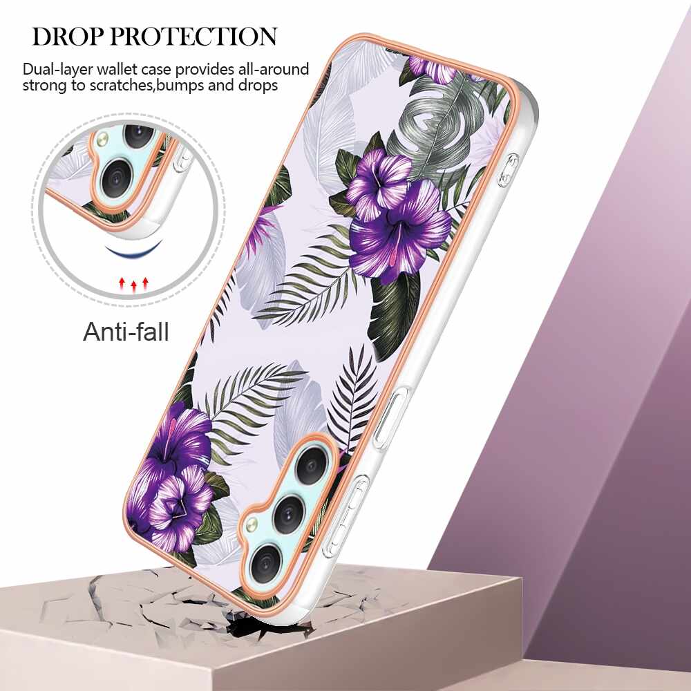 Samsung Galaxy A25 5G Case Electroplating IMD - Purple Flower