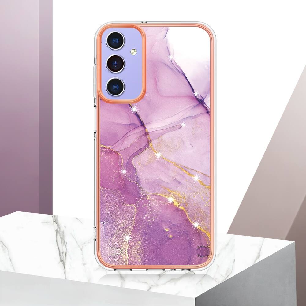 Samsung Galaxy A15 5G Case Electroplating Marble - Purple
